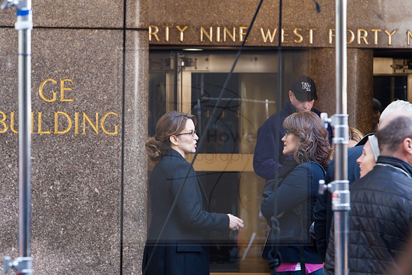 Tina Fey filming 30 Rock
