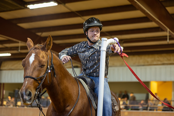 Aaron Ehrlich riding Sly in Working Trails