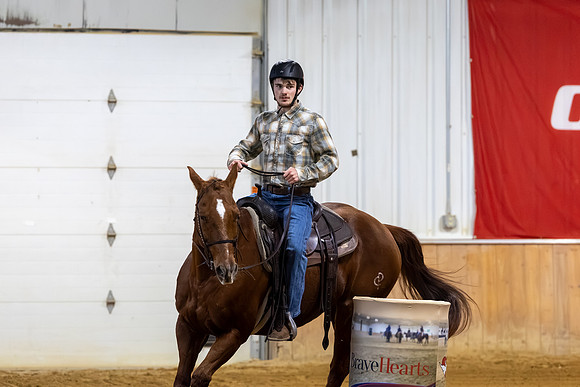 William Lynch riding Sly in Barrel Racing