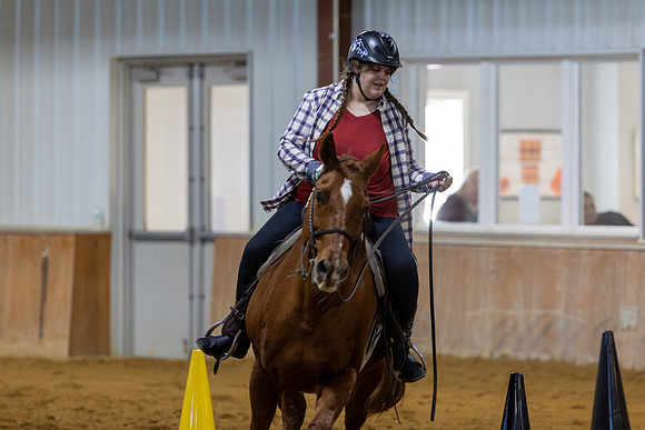 Madison Zomok riding Sly in Working Trails