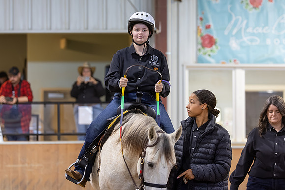 London Loy riding Tuffy in Stock Seat Equitation
