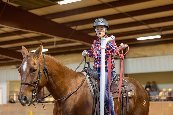 Julie Sanders riding Sly in Working Trails
