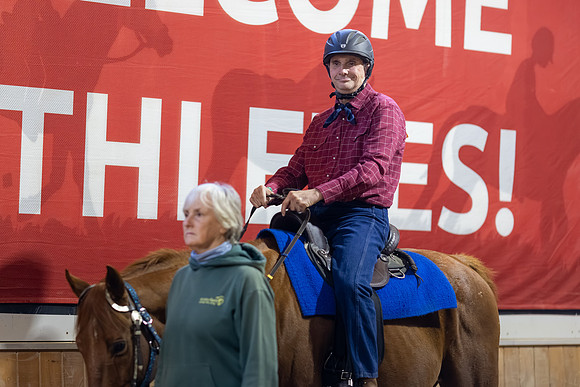 Duane Archambault riding Skates in Stock Seat Equitation