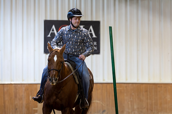 Aaron Ehrlich riding Sly in Working Trails