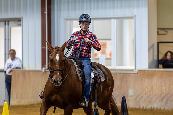 Julie Sanders riding Sly in Working Trails