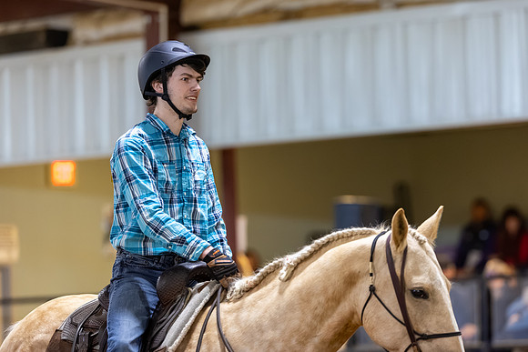 Evan McKay riding Juice in Stock Seat Equestrian