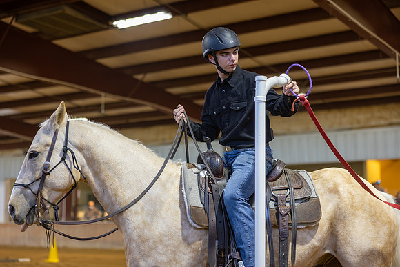 Easton Huff riding Juice in Working Trails