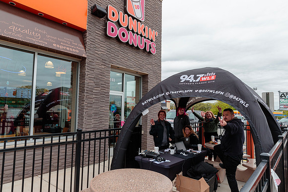94.7 WLS at the Lisle Dunkin Donuts for Cop On A Rooftop