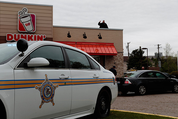 Illinois State Police Cop On A Rooftop